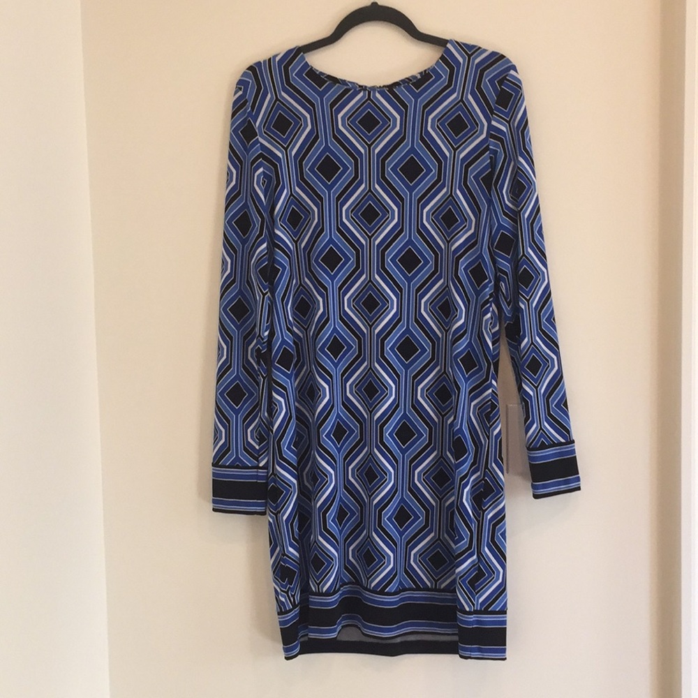 Michael Kors Geometric Long Sleeve Dress